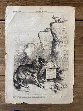 Thomas Nast, Political Carton, Woodcut Engraving